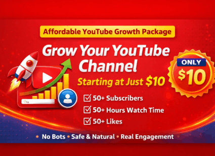 Get up to 50+ subscribers, 50 hours watch time, and 50+ 1 Video likes