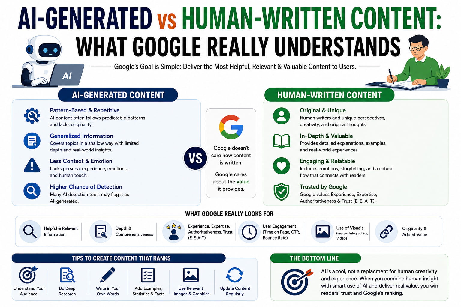 AI-Generated vs Human-Written Content: What Google Really Understands