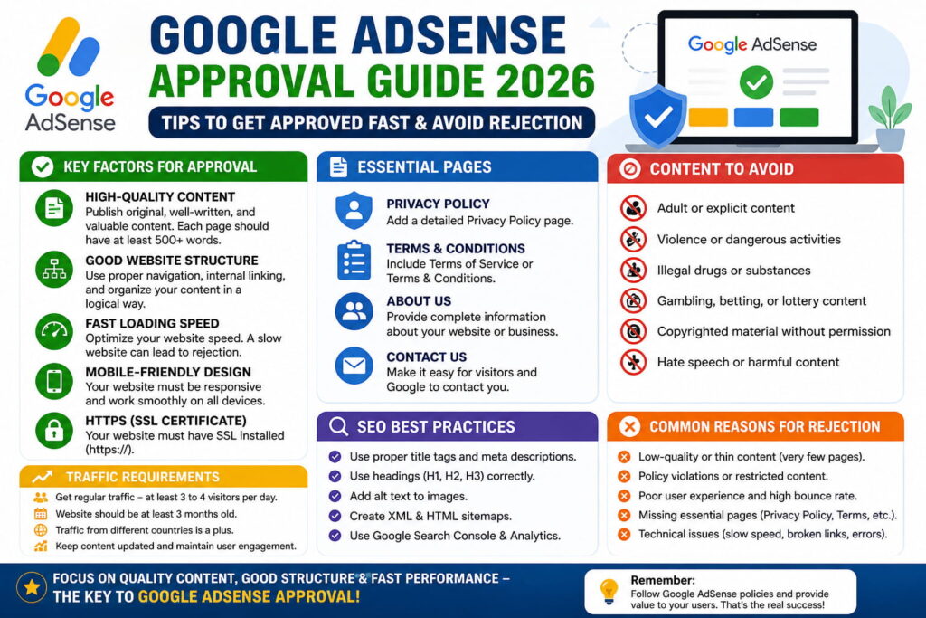 How to Get Google AdSense Approval in 2026 (Step-by-Step Guide)
